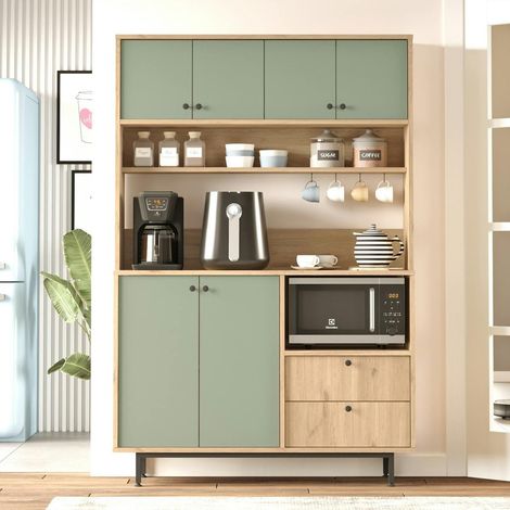 Buffet cuisine bohème niche micro-ondes L 120 cm JENA