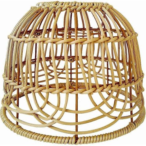Creatieve, natuurlijke lampdecoratie, hangende lampenkap, geweven E26 rieten lampenkap, hanglampkap voor theehuis, bruin, 202015 cm (1/5)