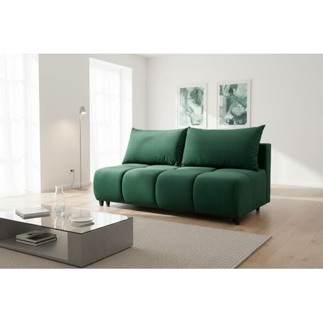 Sofa 3-Sitzer mit Schlaffunktion XENIO in Stoff Soft Grün