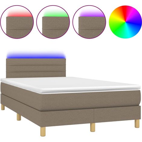 Maison Exclusive - Boxspringbett mit Matratze & LED Taupe 120x200