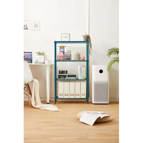 Domo Mea - Scaffale Azzurro 4 Ripiani 30x65x100 cm per Casa e Ufficio