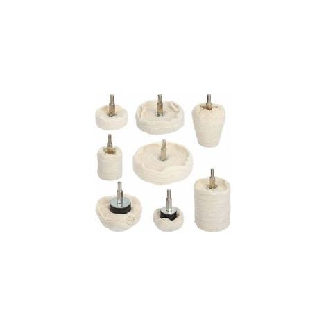 Disco de pulido para taladro, 8 unidades. Almohadilla de pulido de algodón para metal (aluminio/acero inoxidable/cromo/aleación/latón), madera, plástico, vidrio y cerámica. FDC