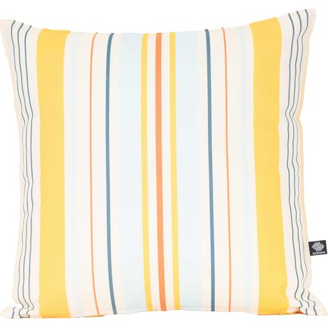 Coussin extérieur rayé Jaune soleil 45x45 cm (1/2)