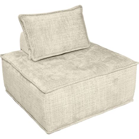 Chauffeuse pour canapé modulable en tissu texturé beige - SWAY (1/5)