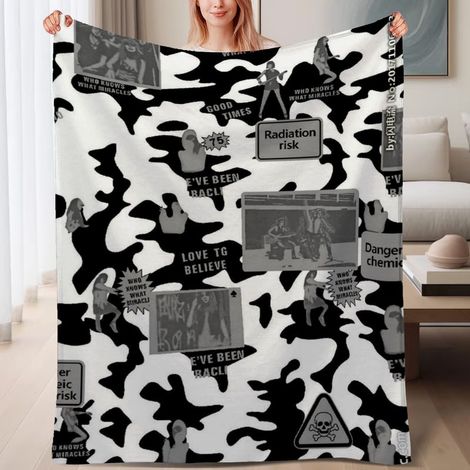 Couverture polaire douce familiale 60x80 pouces, usage domestique, canapé, voyage, camping (1/4)