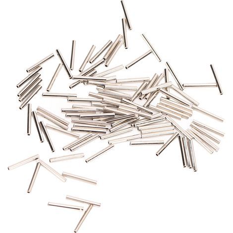 100 einteilige Crimp-Hülsen, korrosionsbeständige Crimp-Hülsen aus Edelstahl, 1,2-Zoll-Angelverbinder-Set (1/5)