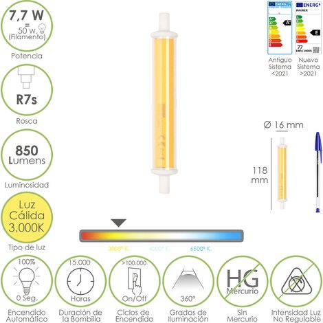 LAMPADA LED MAURER LINEA R7S 7,7W 850LM 3000K CALDA 118MM