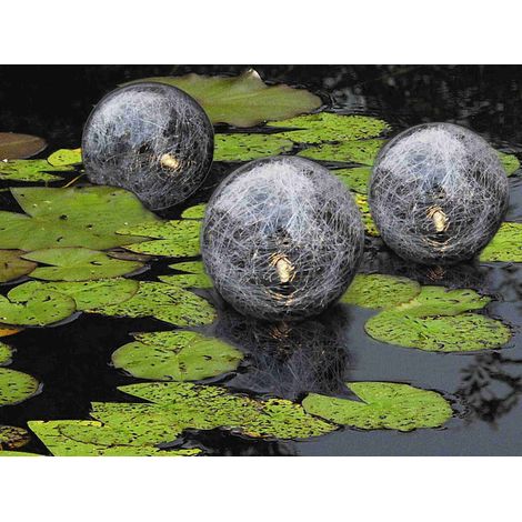 Spetebo – Boules flottantes solaires LED 10 cm – Lot de 3 – Avec capteur crépusculaire – Décoration pour bassin de jardin