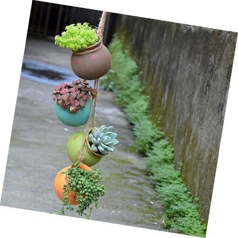 1 jeu de 4 cactus, pots de jardin pour balcon, jardinières de clôture pour l'extérieur, pot de suspension pour vase, mini pot de suspension pour plafond. Spécifications : 10109CM Calibre : 77CM. (1/3)