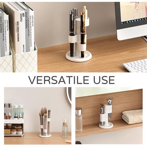 Supporto girevole per cosmetici, cestino da bagno per spazzolino e penne, design lussuoso e moderno, set da 2 (1/5)