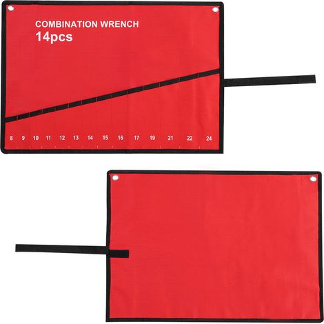 Sac de rangement à outils enroulable multipoches, porte-clés, pinces, organiseur en toile (14 poches) (1/5)