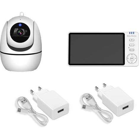 Moniteur Vidéo pour 2,4 G Caméras de Surveillance 355° avec Écran D'Affichage de la Température Smart Home Prise UE (1/5)