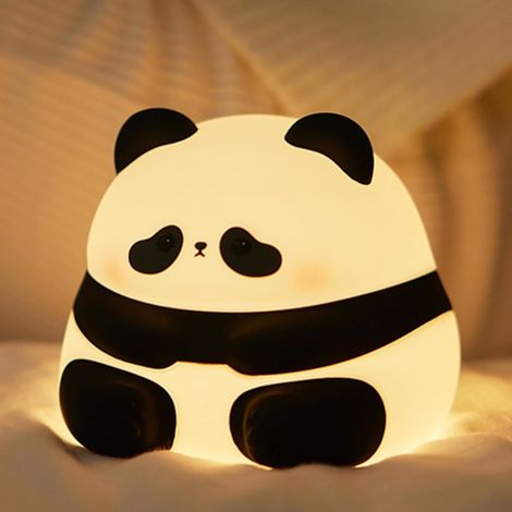 Veilleuse LED en forme de panda, en silicone, rechargeable, alimentée par USB, intensité réglable.-AquaForge (1/5)