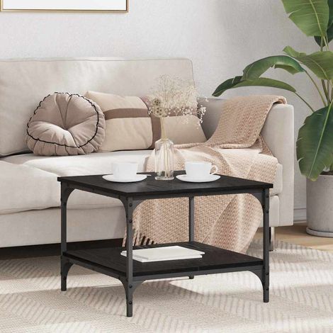 vidaXL  Coffee Table  Black Oak 55 x 55 x 40 cm Engineered Wood