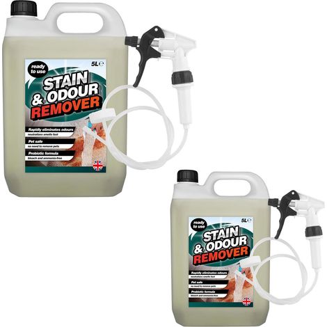 2 x 5L Stain & Odour Remover Pet Friendly With Convenient Long Hose Trigger