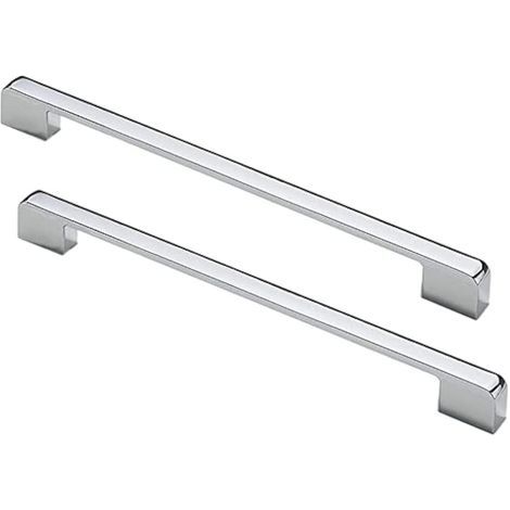 Lot de 5 poignées de porte de 224 mm En alliage de zinc chromé brillant Style américain Pour tiroir, armoire, armoire de cuisine (1/5)