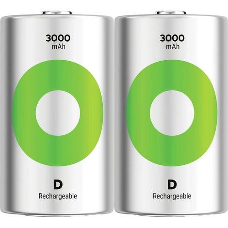 GP ReCyko Batteria ricaricabile Torcia (D) NiMH 3000 mAh 1.2 V 2 pz. (1/3)