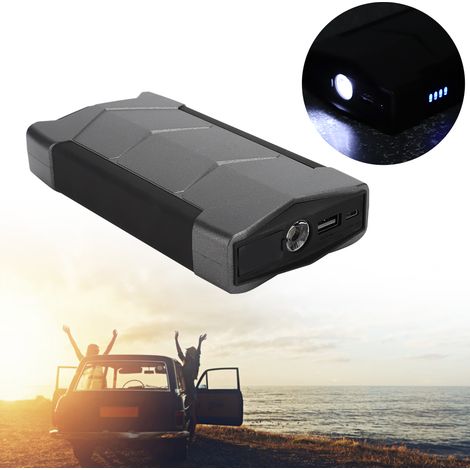 Démarreur de voiture multifonctionnel 12 000 mAh, chargeur de batterie 12 V, batterie externe noire (1/5)