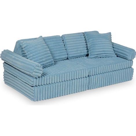 Mini divano da gioco Montessori Comfort Waffle Blue (1/5)