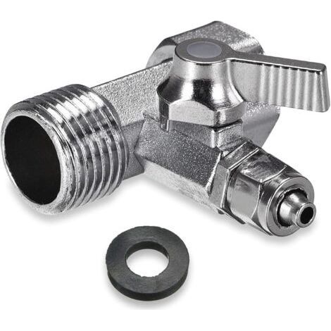 Adattatore a T 3/8 x 3/8 x 1/4 per rubinetto da giardino, raccordo per tubo flessibile con guarnizione in gomma per doppio collegamento. (1/5)