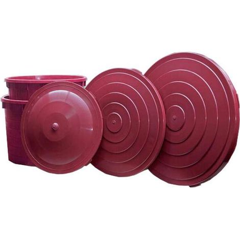 Ics Coperchio Mastelli Tondi Vinaccia 104 cm Polietilene HD Alimentare
