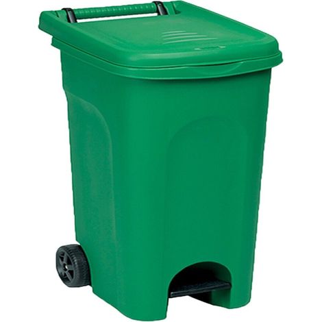 Pattumiera con pedale e ruote per Raccolta Differenziata contenitori bidoni 60lt - colorigenerali: VERDE