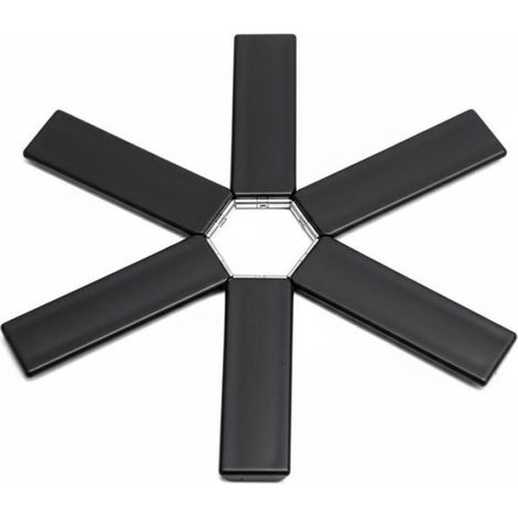 Tapis de protection contre la chaleur, pliable, forme en étoile, noir, pour table de cuisine, casseroles, bols (1/3)