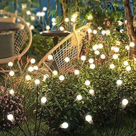 4-teiliges Solarleuchten-Set für den Außenbereich, Solar-Glühwürmchen mit 10 LEDs, wasserdichte Solar-Gartenleuchten (IP65), Solar-Gartenleuchten für Balkon und Terrasse, Gartendekoration (1/5)