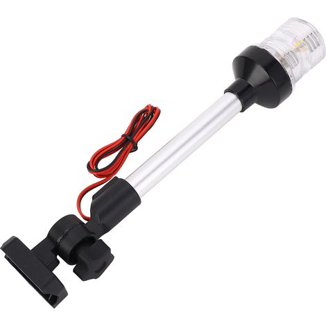 Feu de mouillage étanche IP67, lumière blanche LED, visibilité 3 milles nautiques, repliable, pour pontons et bateaux à fond plat, alimentation AC/DC 12-24 V, 30 cm (12 pouces). (1/5)