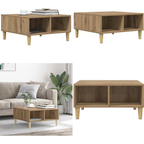 vidaXL Couchtisch Artisan-Eiche 60x60x30 cm Holzwerkstoff (1/5)