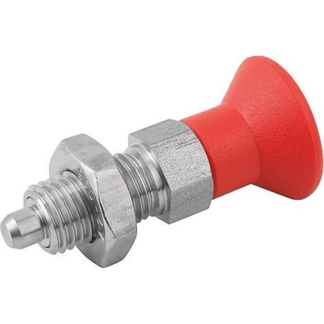 KIPP Arretierbolzen GR.9 M6x0,75 D3 Form B Edelstahl Kontermutter (1/3)