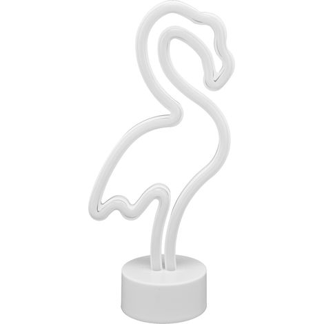 Enseigne néon LED forme oiseau avec socle décor murale chambre salon fête lumière rose piles 3xAA non fournies (1/5)