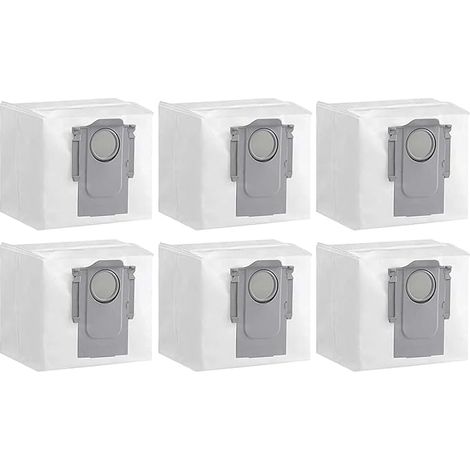 Bolsas para polvo compatibles con Roborock S8+/S8 Pro Ultra/S7 MaxV Ultra/S7 Pro Ultra/Q7+/Q7 Max/Q7 Max+ - Paquete de 6 filtros de 4 capas (1/4)