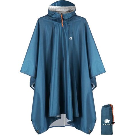 Regenponcho wasserdicht atmungsaktiv faltbar für Outdoor Camping Wandern (1/5)