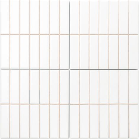 Carrelage Mur Ceramic Connection White Mate 20x20 PRÉ-DÉCOUPÉ (2,5x10)