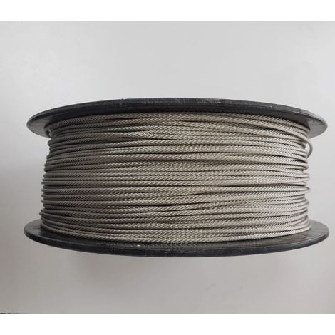 Direct Filet – Câble inox 3mm qualité 316 – 7x7 – Longueur 250m – Résistance 550kg pour fixation filet et garde-corps