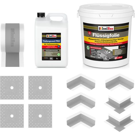 Dichtset 209G Liquid Foil 25kg 20m Cinta 4 x Esquinas 4 x Puños (1/5)