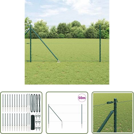 vidaXL Sécurité extérieure - Poteau de clôture. Vert 50 x 1 m (maillage de 25 mm) (1/5)