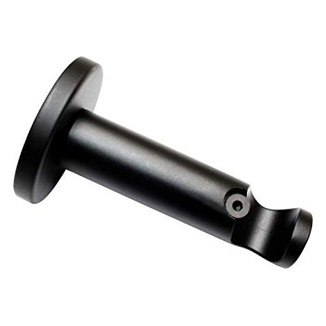 Gardinia Supporto per Bastoni per Tende con Ø 16 mm, Nero Opaco, Metallo, 7,5 cm (1/3)