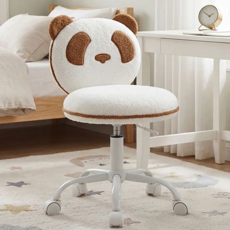Wahson Sedia da Scrivania per Bambini, Sedia Panda Regolabile per Bambino, Sedia Ergonomica per Computer con Ruote per Cameretta o Dormitorio, Marrone (1/5)