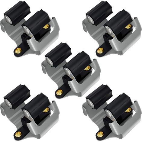 ZOLGINAH Accroche Balai, Accroche Balai Mural 5 PCS, Broom Holder Ajustable, Porte Outils Mural antidérapant, Placard à balais Multifonction pour Cuisine, Jardin, Garage, Bureau (1/5)