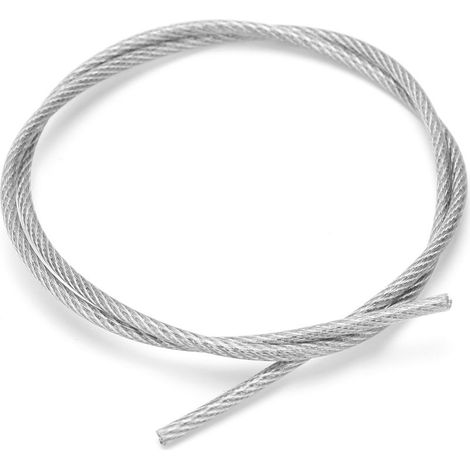 Câble Acier Inoxydable 304 - Gainé Plastique Transparent - 2 mm - 20 m - Pour Traction Suspension Bricolage Extérieur (1/5)