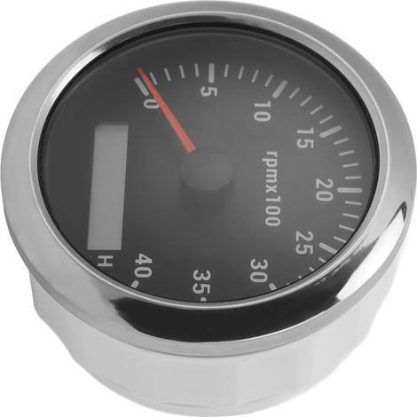 Compteur de régime 85mm 4000TR/MIN IP67 Étanche Rétroéclairage 7 Couleurs pour Auto Bateau Camping-car Yacht Noir (1/5)