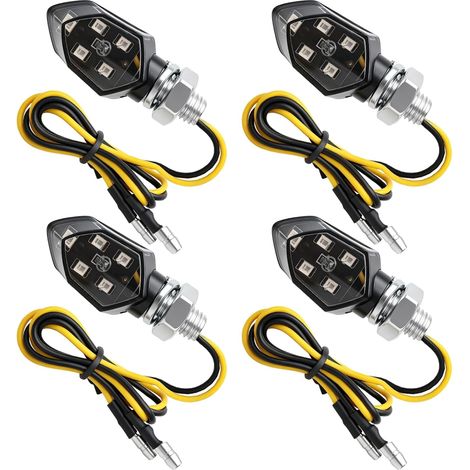 4 Pièces Clignotant Moto LED 12V Universel Indicateurs LED Moto Étanche IP65 Mini Clignotants 5-LED Haute Luminosité pour Scooter Moped Quad Off-Road Ambre Facile à Installer (1/5)