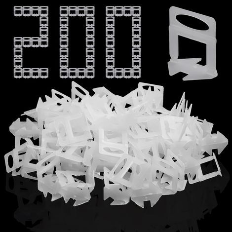 200 Pieces Self-Leveling Tile Spacers, 2 mm, For 3-15 mm Tiles, Sturdy PP Material, Precise Installation (1/5)