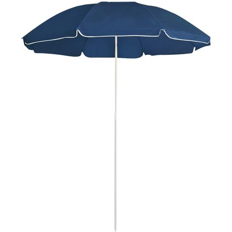 Ombrellone da esterno con palo in acciaio 180 cm blu 020008201
