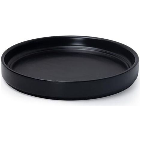Pot de fleurs en céramique noir de 25 cm de diamètre extérieur, adapté aux bacs à fleurs d'intérieur et d'extérieur, 1 pièce (1/5)