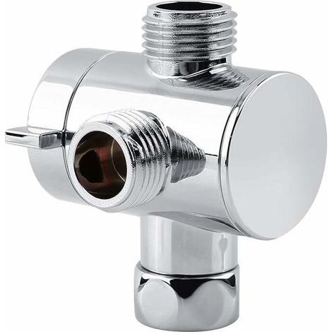 Inverseur de pommeau de douche multifonctionnel à 3 voies, support de bras de douche, adaptateur de pommeau de douche G1/2 pouce, vanne d'adaptation à 3 voies, pièces de rechange pour toilettes, douch (1/5)