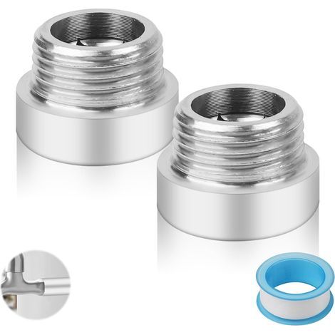 Set mit 2 G1/2-Armaturenverlängerungen, 10 mm Edelstahl, Gewindeanschluss für Bad und Küche (1/5)