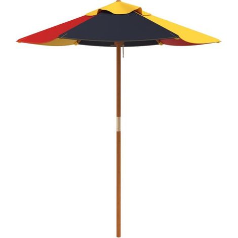 Parasol enfant en bois 120 x 140 cm – Protection solaire pour bébé, jardin et extérieur, ombrage (1/5)
